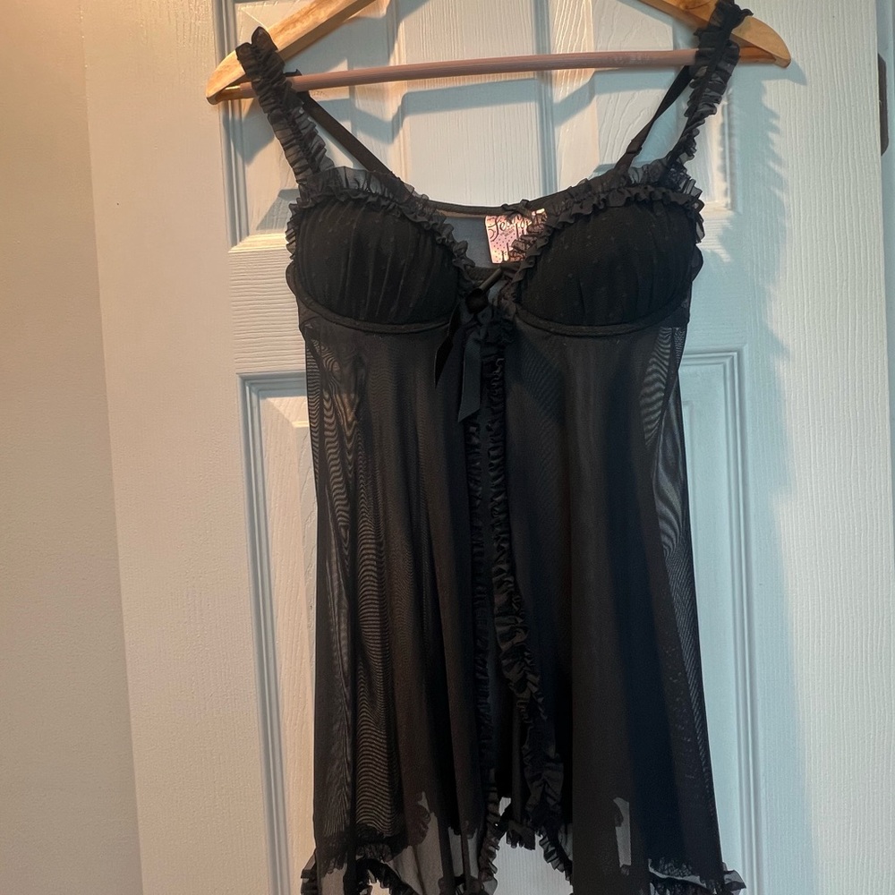 Victoria's Secret Black lingerie set with Ruffled Details